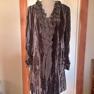 Focus 2000 Brown Velvet Ruffle Jacket